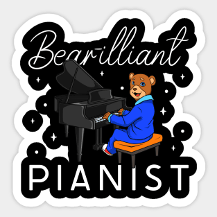 Bear-illiant pianist - Bear at the piano Sticker